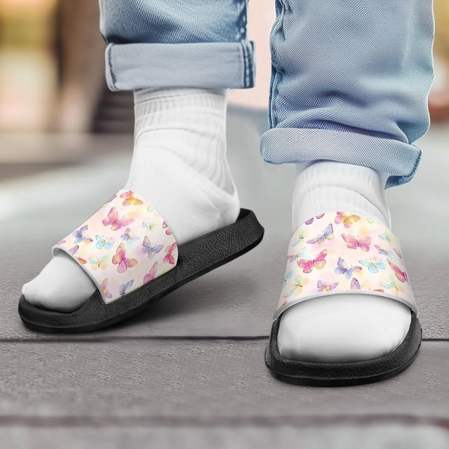 Unisex Slides for Girls Boys Comfortable Slippers Slides Non-slip Shower Shoes House Fashion for Indoor & Outdoor