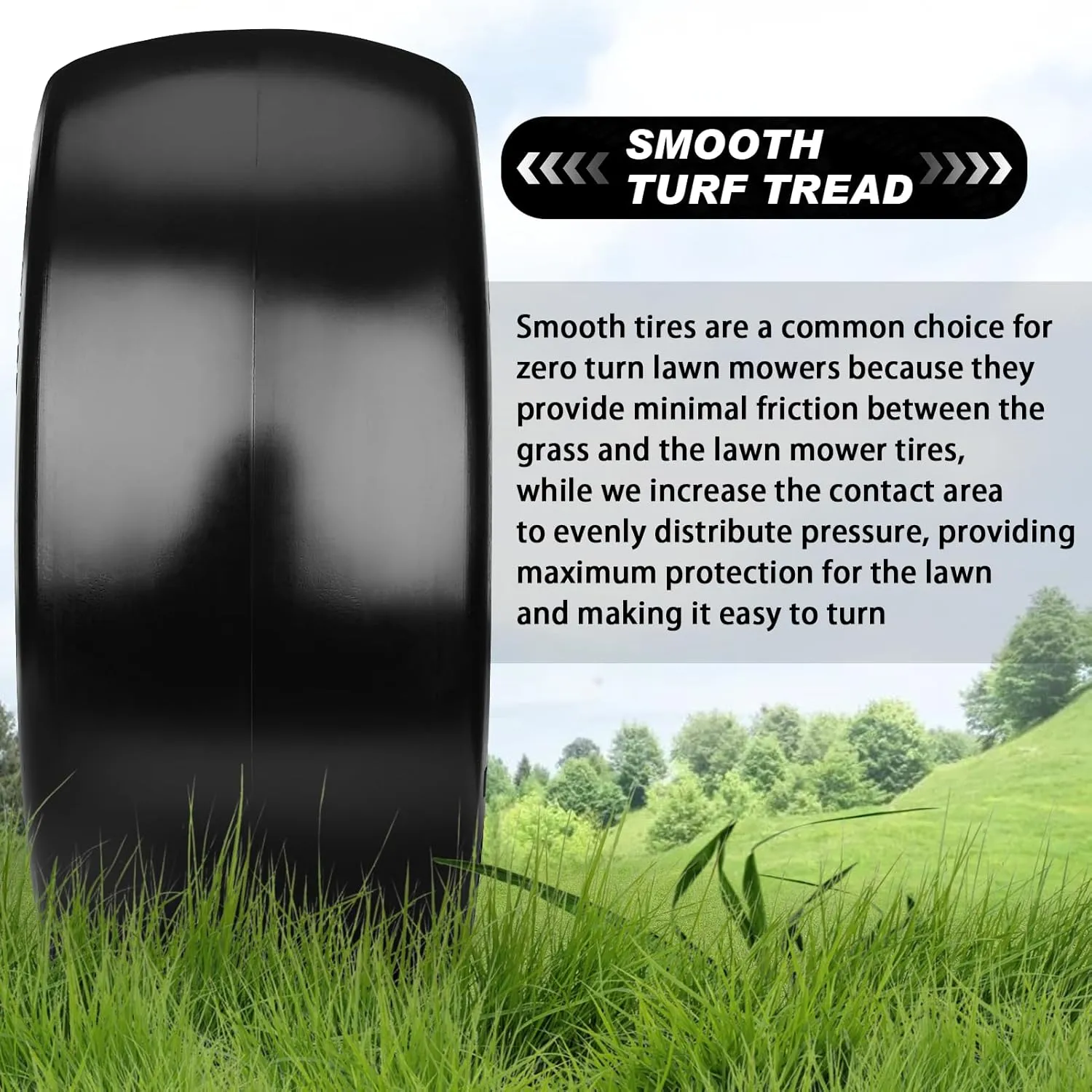 Upgrade 11x6.00-5" Flat Free Tires,2Pcs Solid Smooth Lawn Mower Tires Assembly with 3/4" 5/8" Bearing for Bad Boy Mower Tires,Cub Cadet Front Tire,Riding Lawn Mower Tire,Zero Turn Lawn Mower Tires
