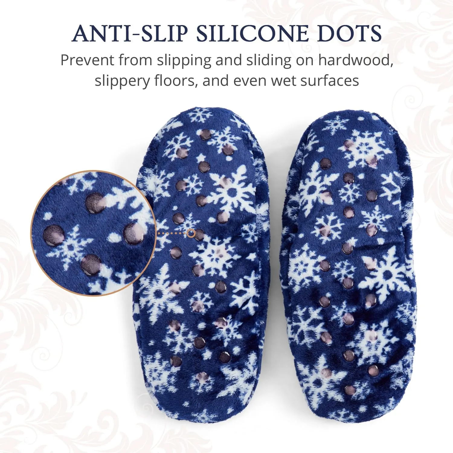 Velvet Plush Memory Foam Warm Slipper Socks For Women | Non-Slip One Size Fuzzy Socks For Women | Ultra Plush and Cozy Warmth Collection