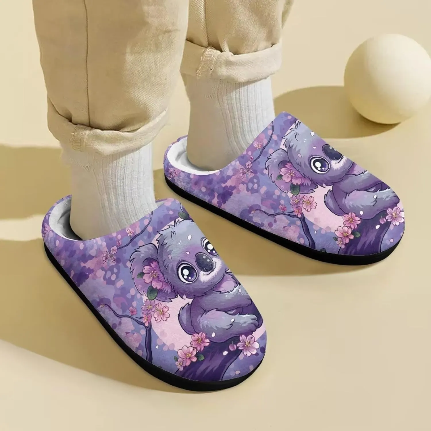 Veniyate Plush Warm Slippers for Girls Boys Kids Toddlers Winter Indoor House Home Shoes