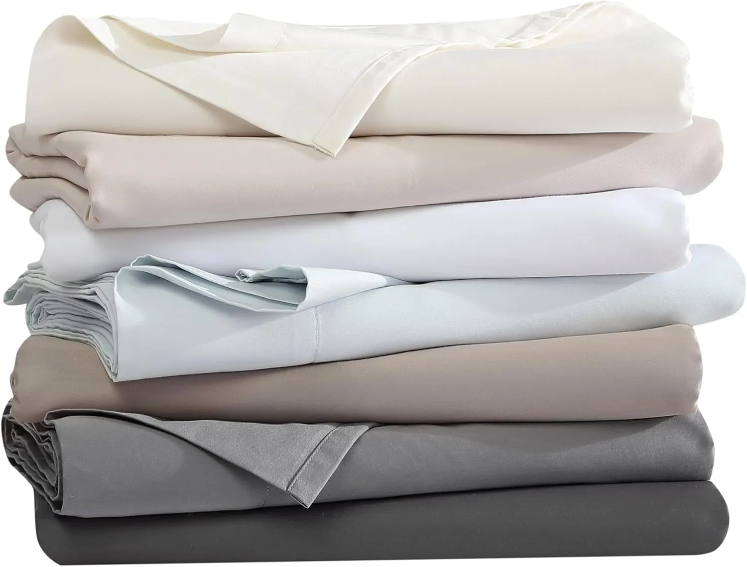Vera Wang - King Sheet Set, Luxury Sateen Cotton Bedding, 800 Thread Count, Soft & Smooth Home Decor (Steel Grey, 4 pcs,King)