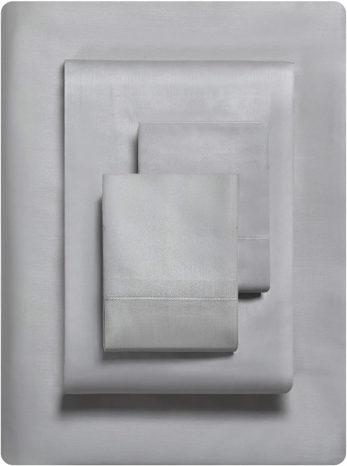 Vera Wang - King Sheet Set, Luxury Sateen Cotton Bedding, 800 Thread Count, Soft & Smooth Home Decor (Steel Grey, 4 pcs,King)