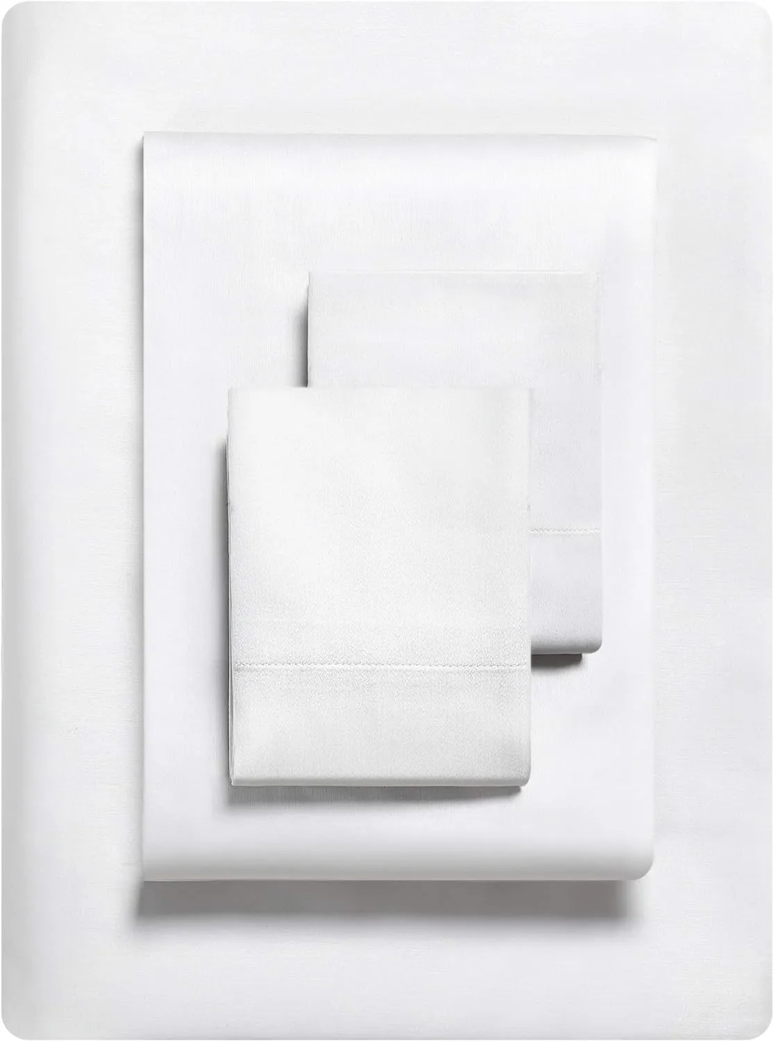 Vera Wang - King Sheet Set, Luxury Sateen Cotton Bedding, 800 Thread Count, Soft & Smooth Home Decor (White,4 pcs, King)