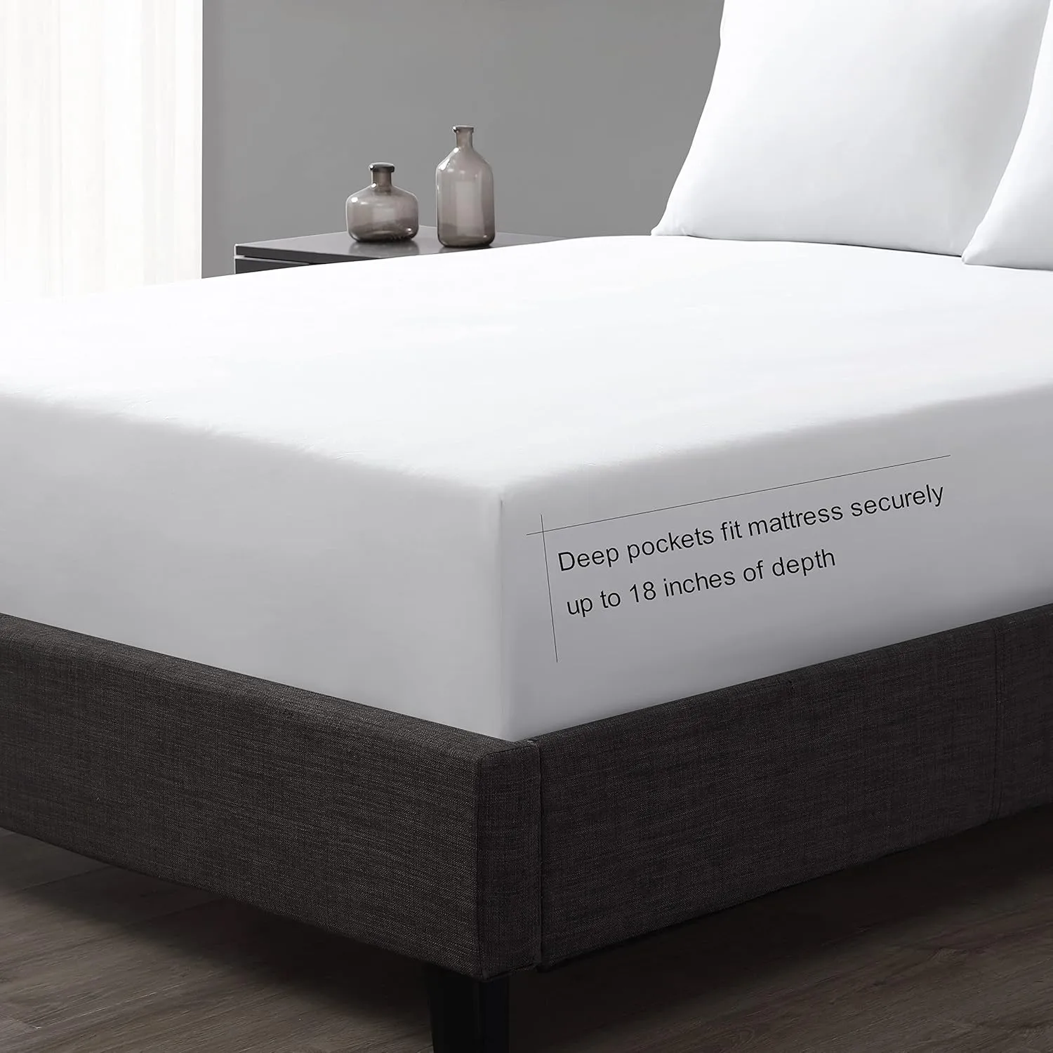 Vera Wang - King Sheet Set, Luxury Sateen Cotton Bedding, 800 Thread Count, Soft & Smooth Home Decor (White,4 pcs, King)