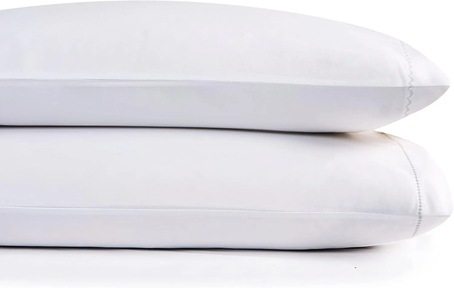 Vera Wang - King Sheets, Smooth Cotton Sateen Bedding Set, Wrinkle-Resistant Room Essentials (Simple Scallop Grey, King)