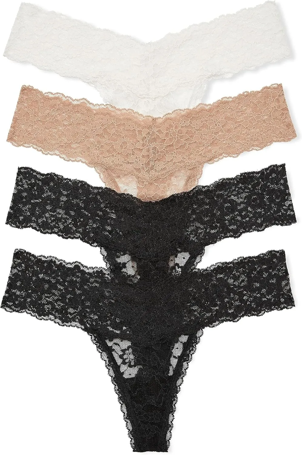 Victoria's Secret Women's Lace Thong Underwear, Panties for Women, Multi Pack (XS-XXL)