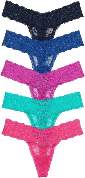 Victoria's Secret Women's Lace Thong Underwear, Panties for Women, Multi Pack (XS-XXL)
