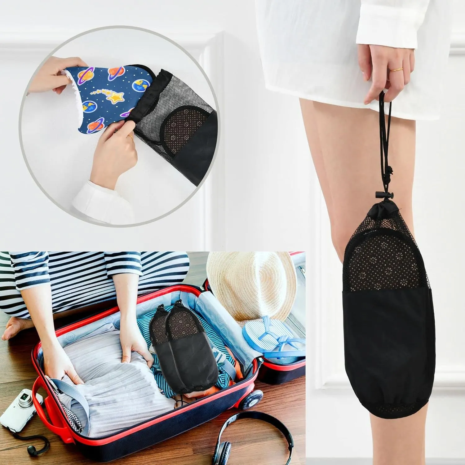 visesunny Blue Cosmic Planet Star Cozy Fuzzy Mens Womens Memory Foam House Slippers Plush Fleece Indoor Outdoor Slipper