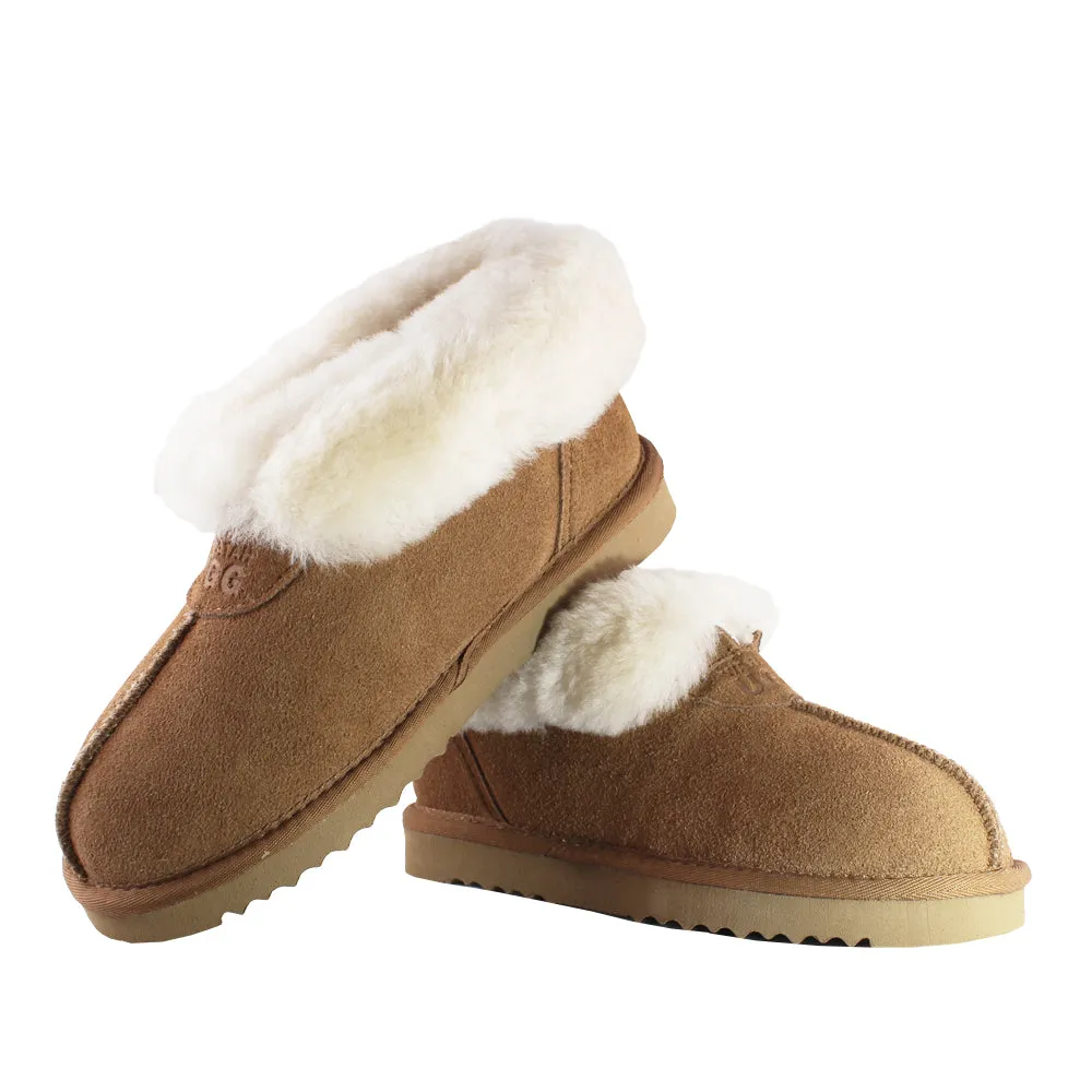WARATAH UGG® Wool Collar Slipper - Chestnut