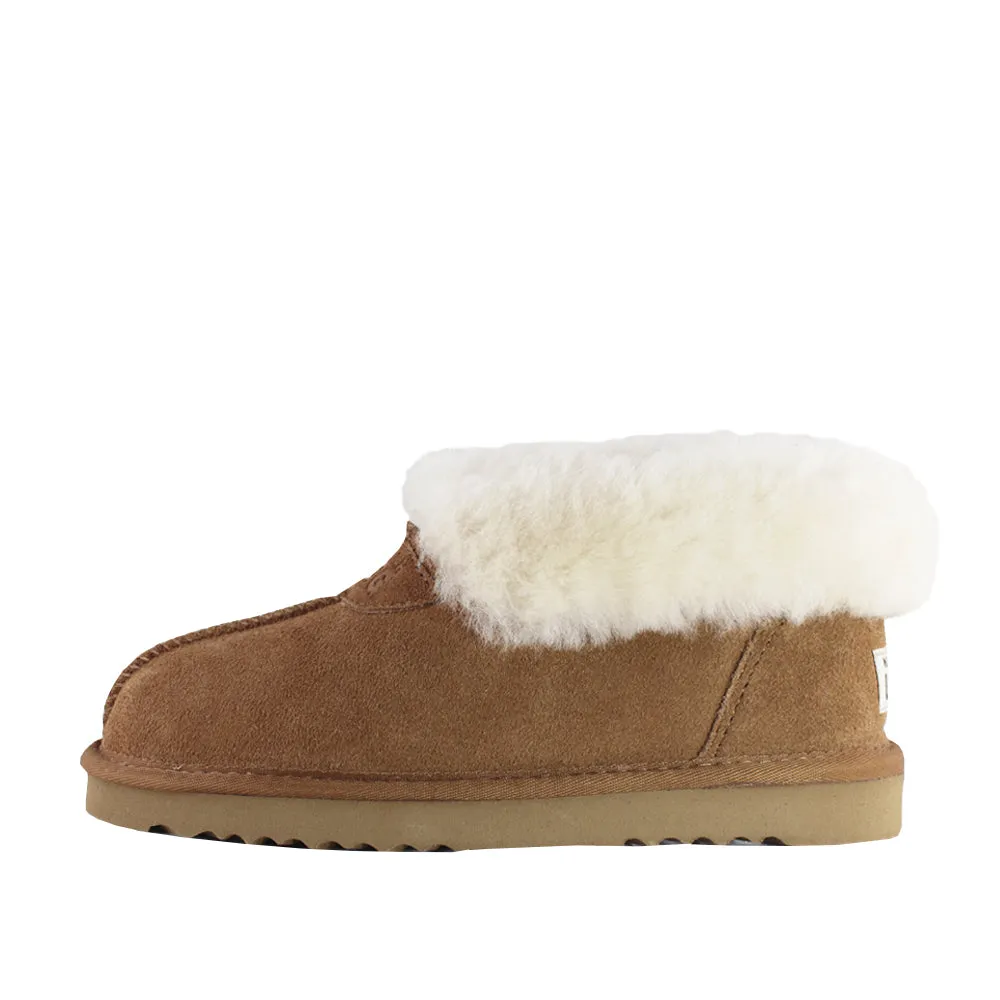 WARATAH UGG® Wool Collar Slipper - Chestnut