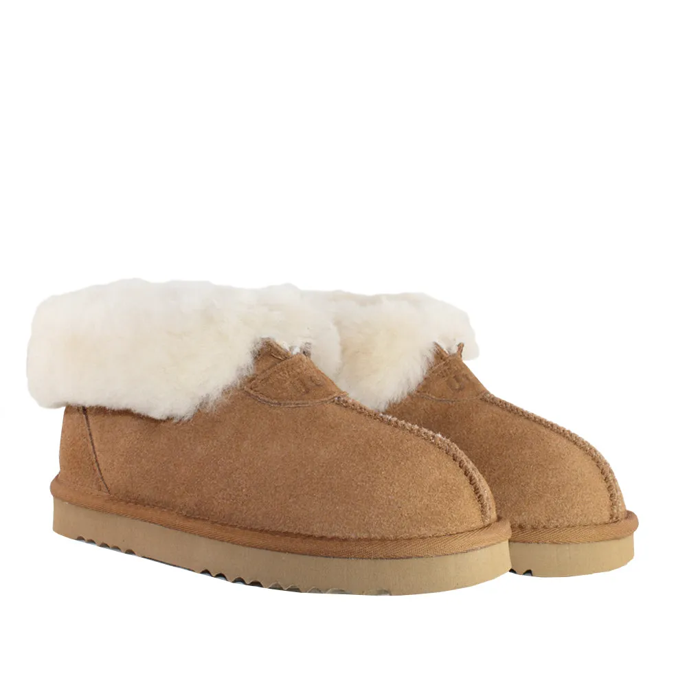 WARATAH UGG® Wool Collar Slipper - Chestnut