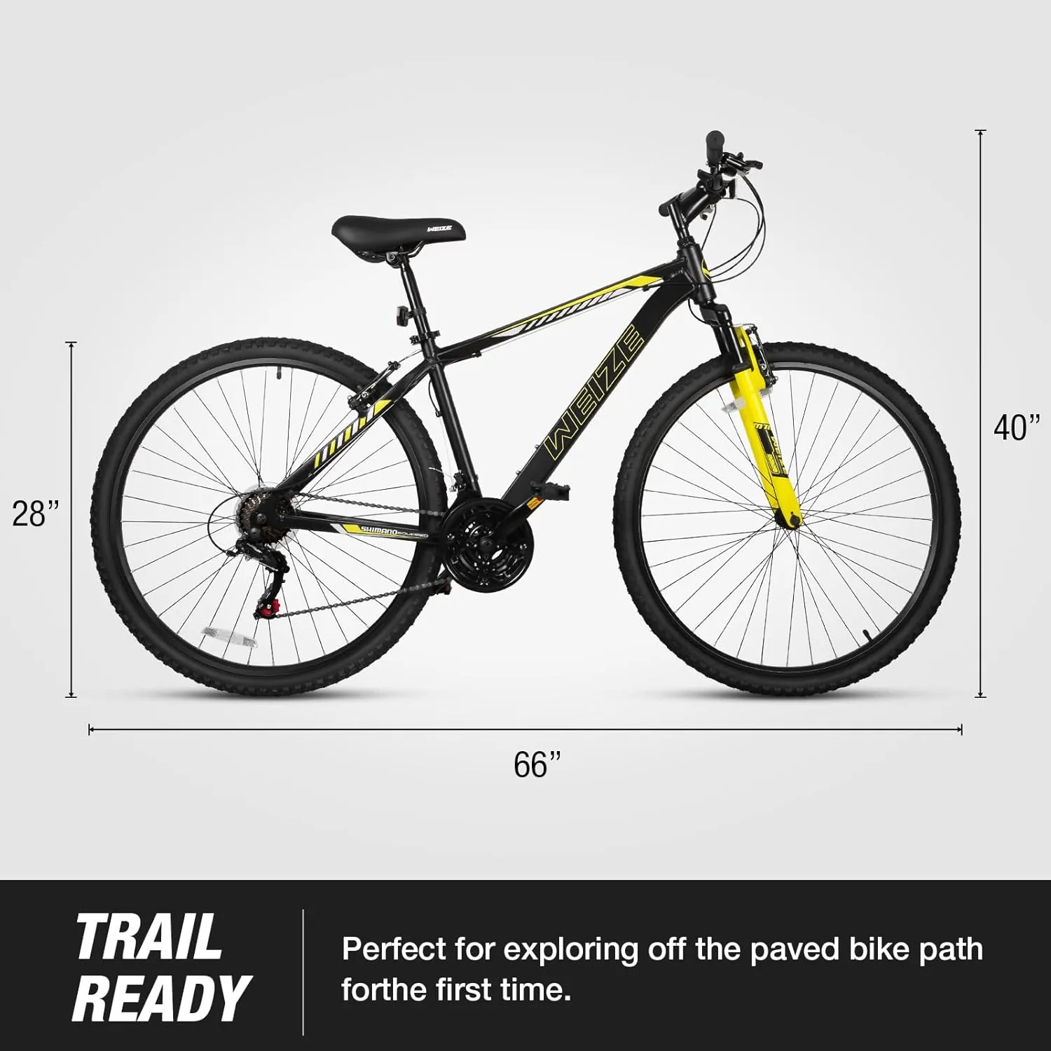 WEIZE Hardtail Mountain Bike, 29 Inch Wheels Outdoor Cycling Bike, 21-Speed Trigger Shifter, Aluminum Frame for Men and Women, Comfort Saddle, MTB Bicycle with Suspension Fork