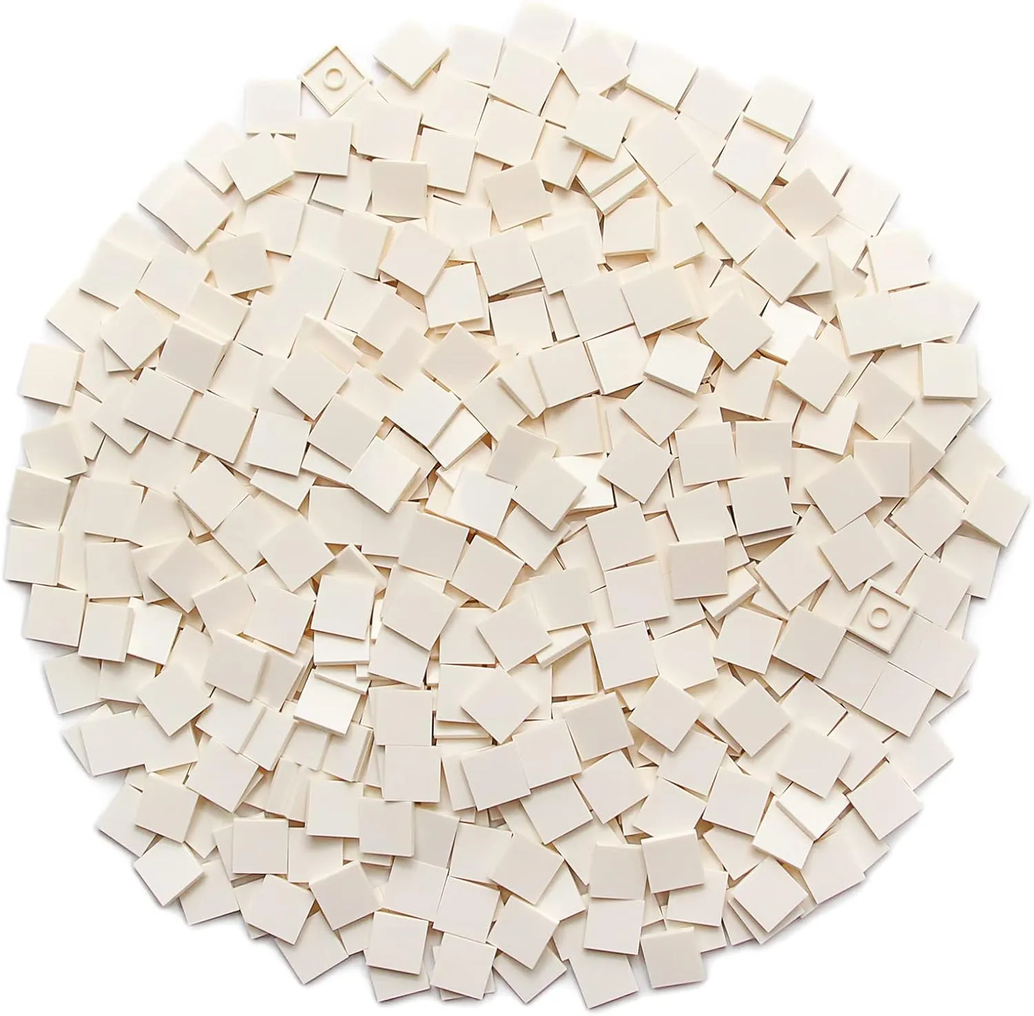 White 2×2 Tile ×500 Parts and Pieces Flat MOC Bricks, Bulk Building Blocks for Smooth Surface Wall Floor, Toy Accessories Compatible with Major Brands