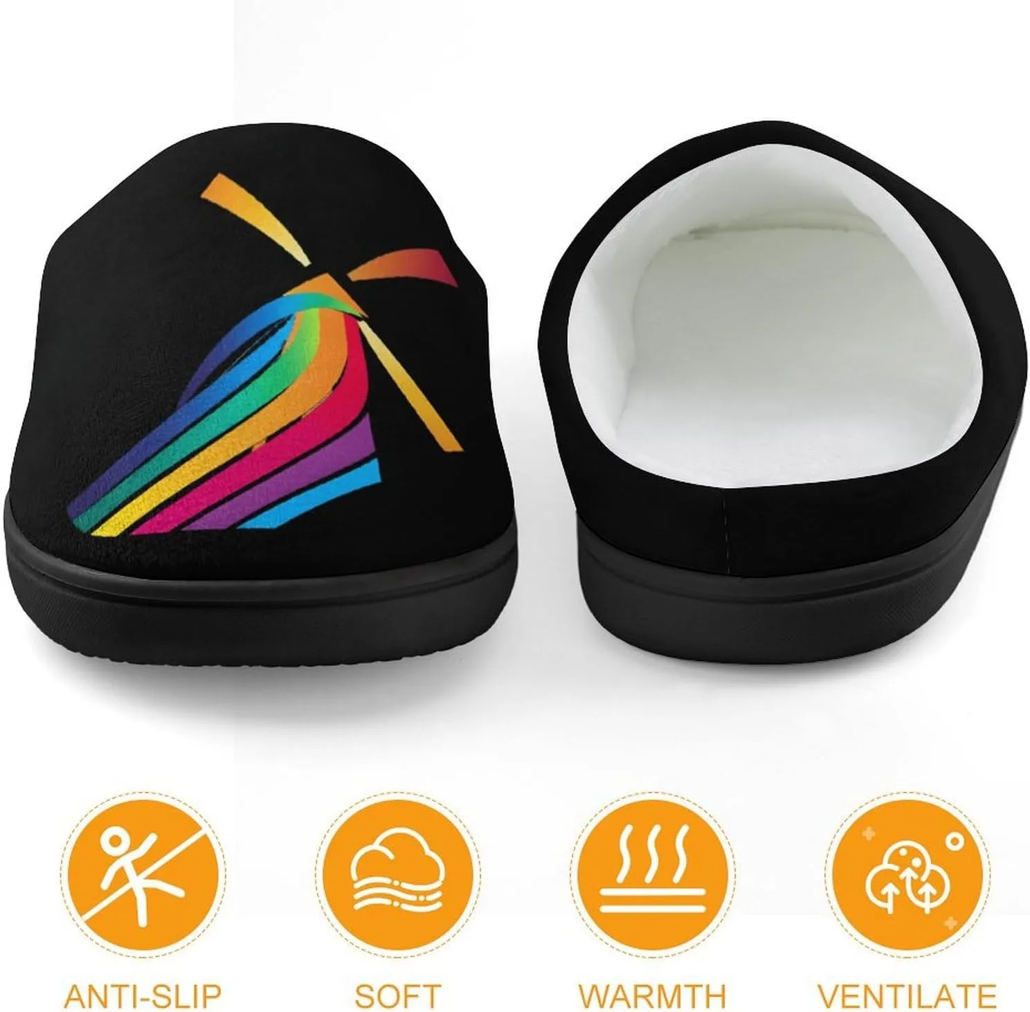 Winds of Change Rainbow Cute Cotton Slippers Anti-slip House Shoes Funny Slipper Indoor Outdoor