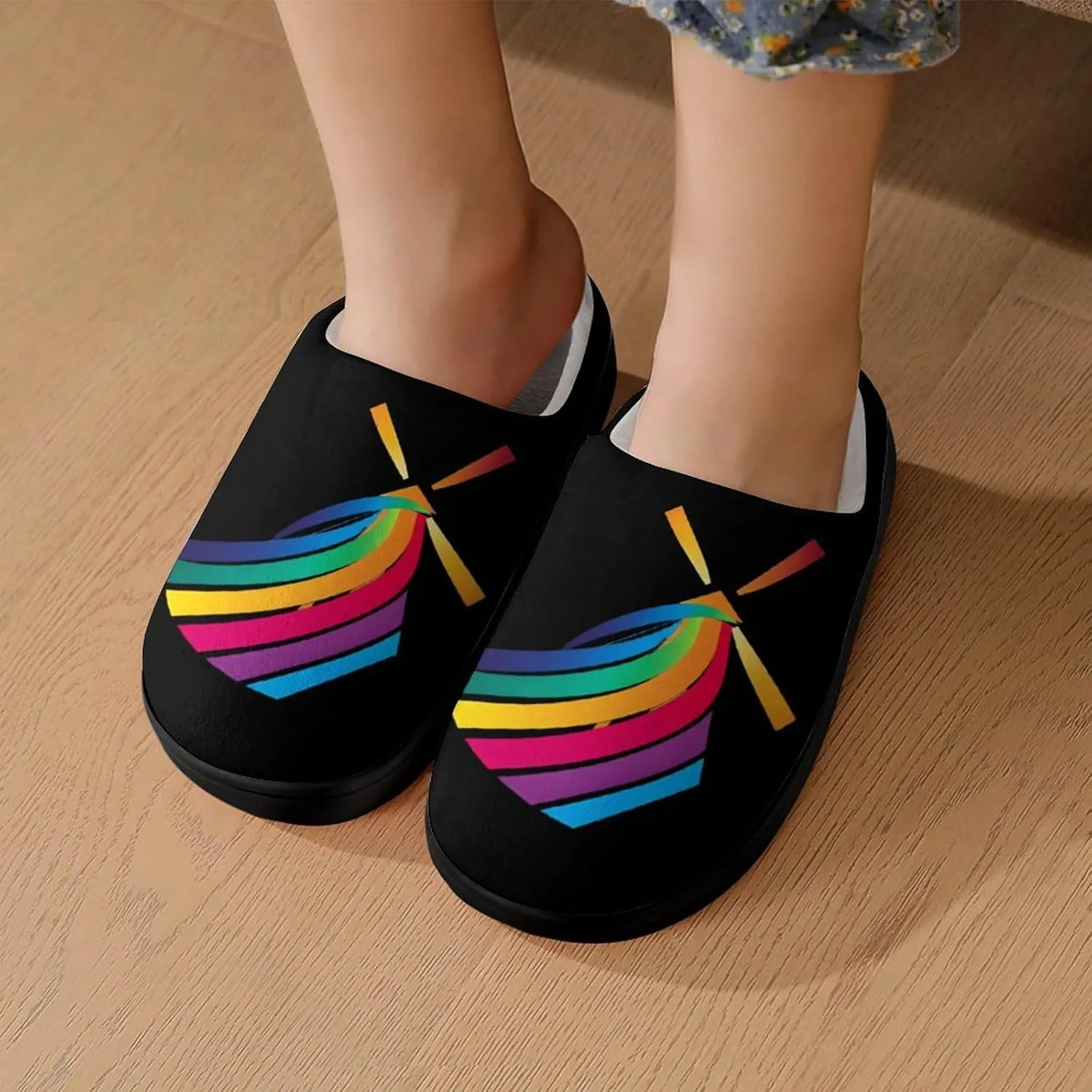Winds of Change Rainbow Cute Cotton Slippers Anti-slip House Shoes Funny Slipper Indoor Outdoor