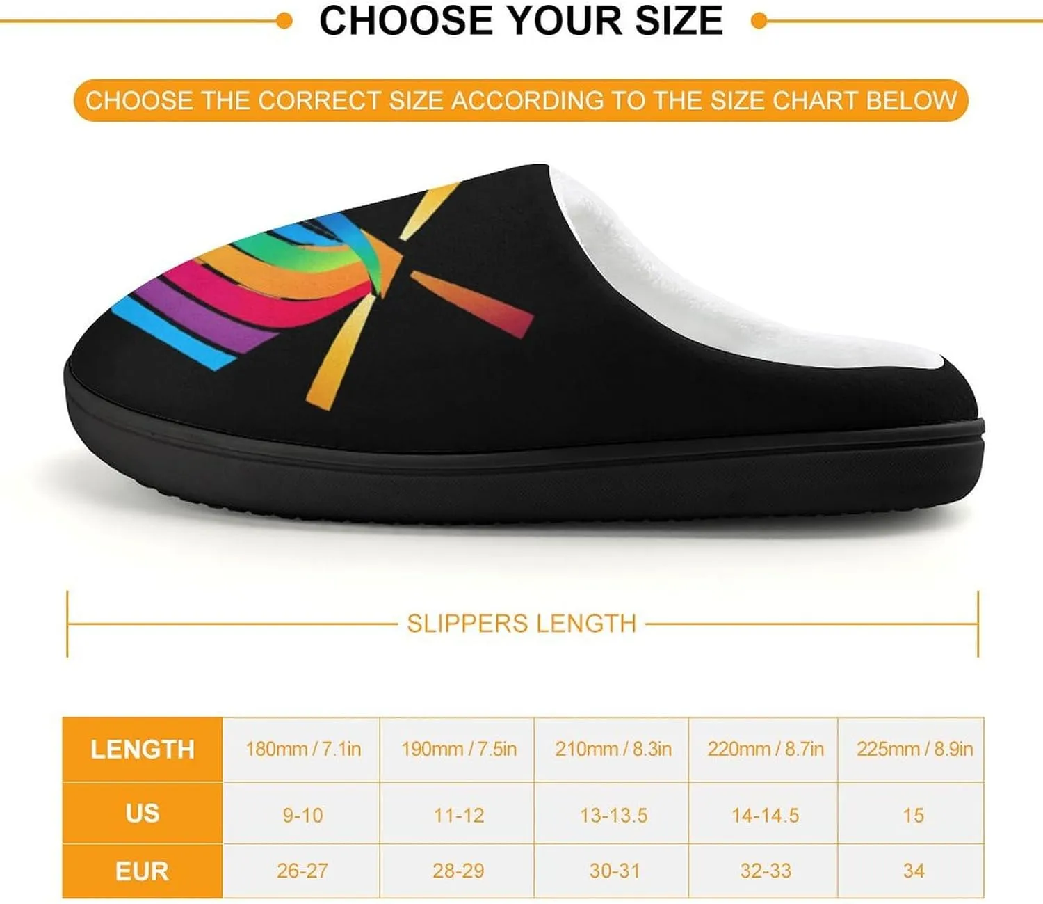 Winds of Change Rainbow Cute Cotton Slippers Anti-slip House Shoes Funny Slipper Indoor Outdoor