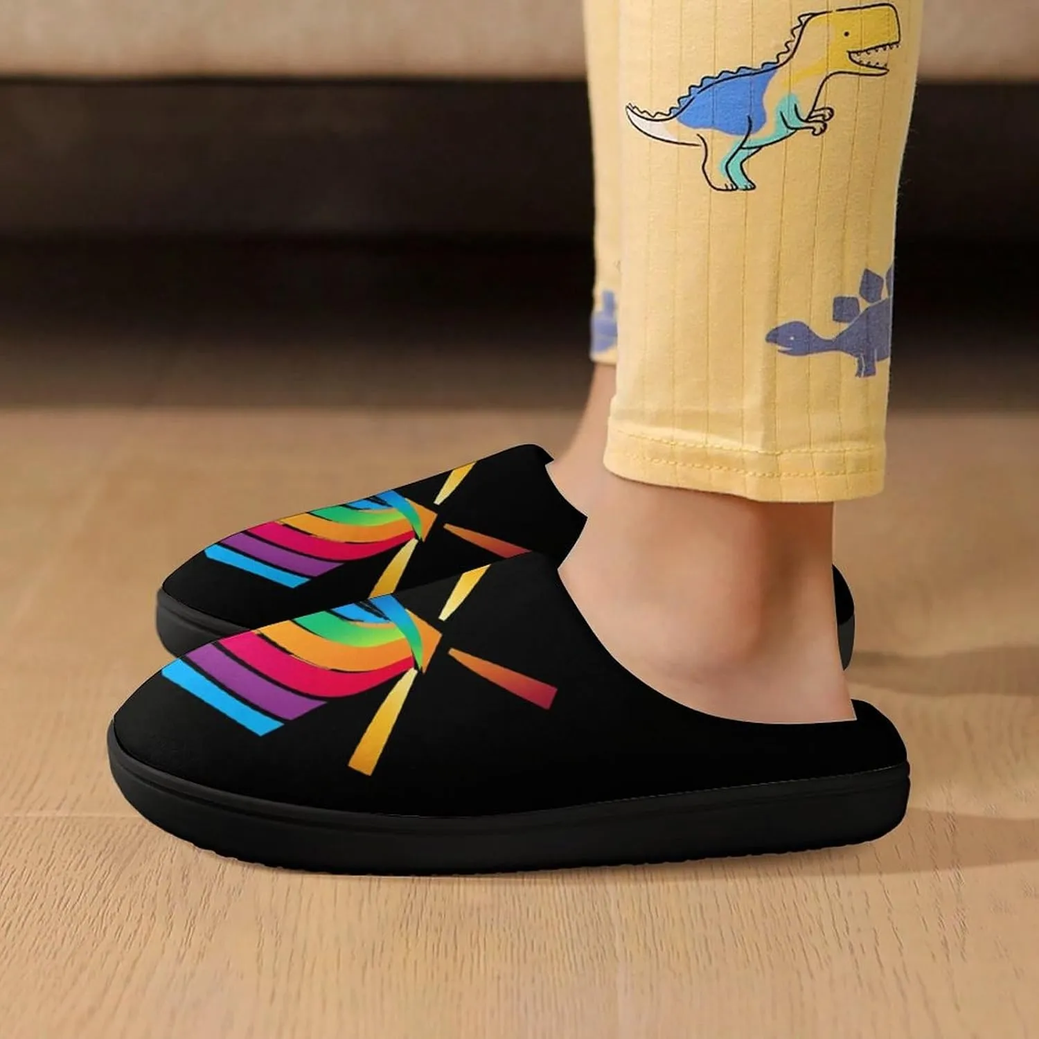 Winds of Change Rainbow Cute Cotton Slippers Anti-slip House Shoes Funny Slipper Indoor Outdoor
