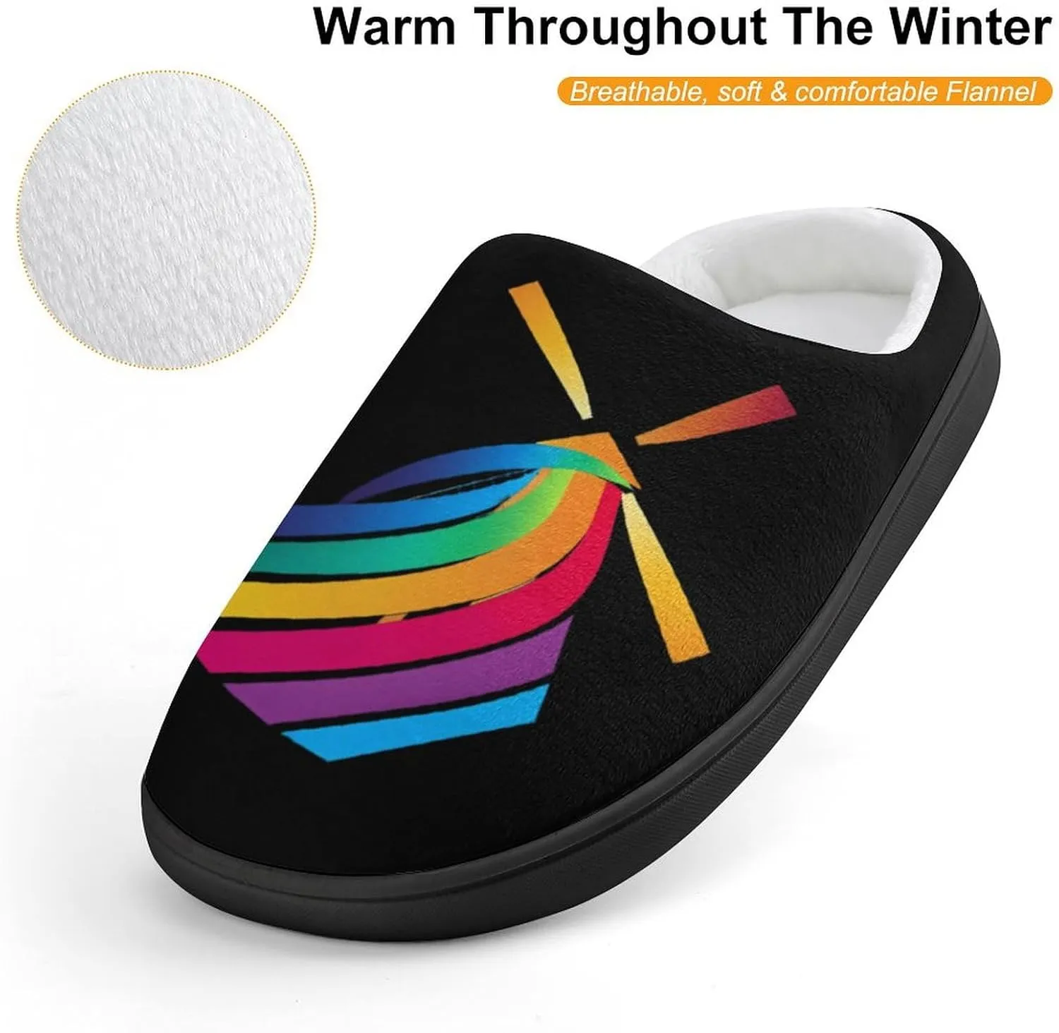 Winds of Change Rainbow Cute Cotton Slippers Anti-slip House Shoes Funny Slipper Indoor Outdoor