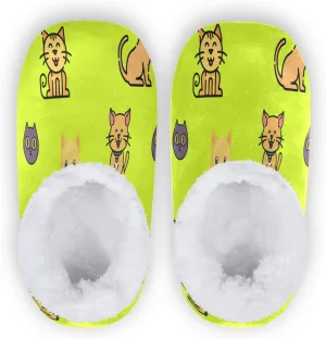 Winter House Slippers for Women/Men with Art Graphic Design Element Cozy Fleece Slippers