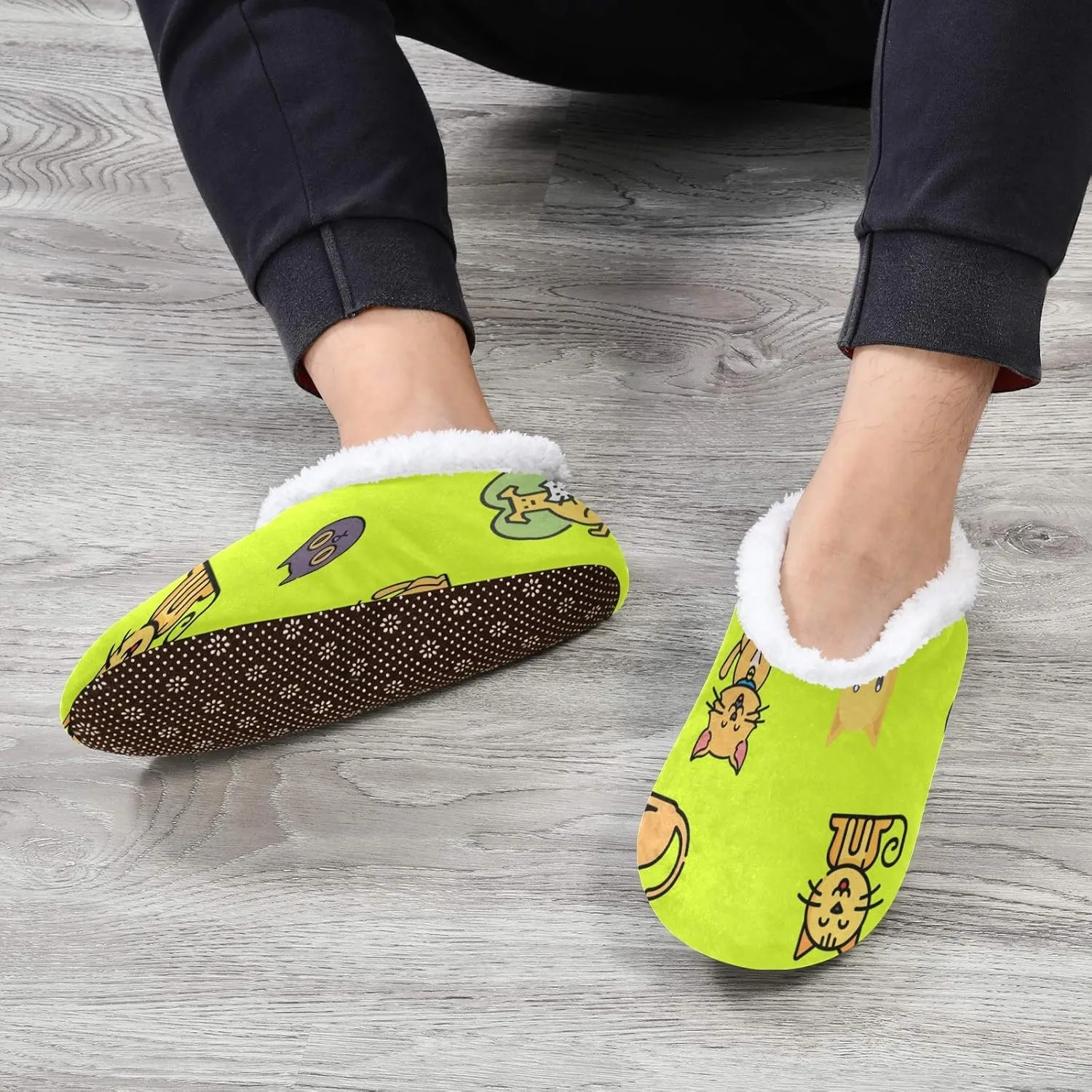 Winter House Slippers for Women/Men with Art Graphic Design Element Cozy Fleece Slippers