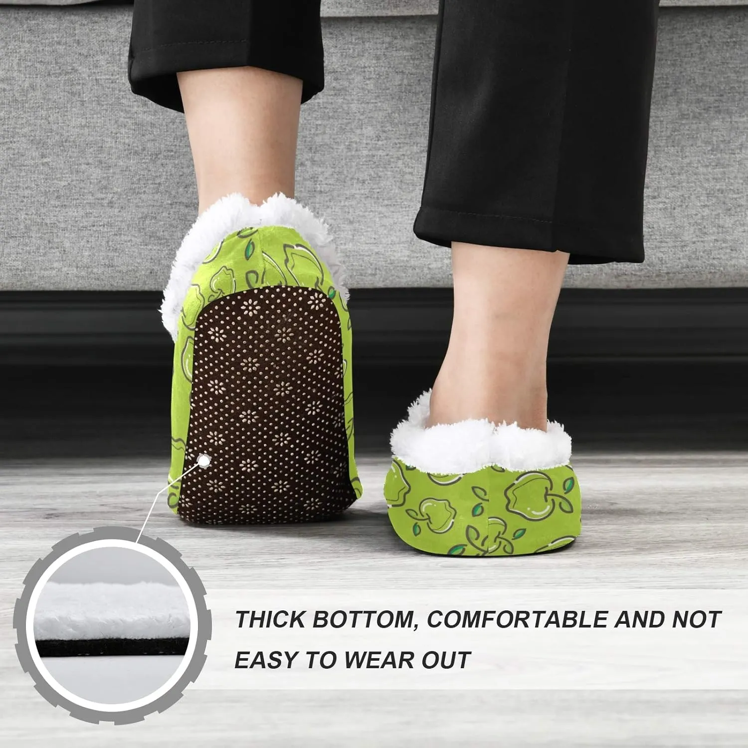 Winter House Slippers for Women/Men with Flowers Bouquets Element Cozy Fleece Slippers
