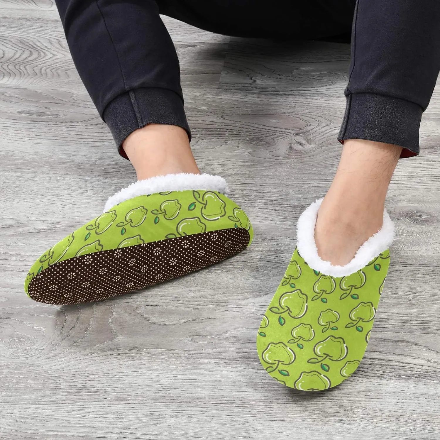 Winter House Slippers for Women/Men with Flowers Bouquets Element Cozy Fleece Slippers