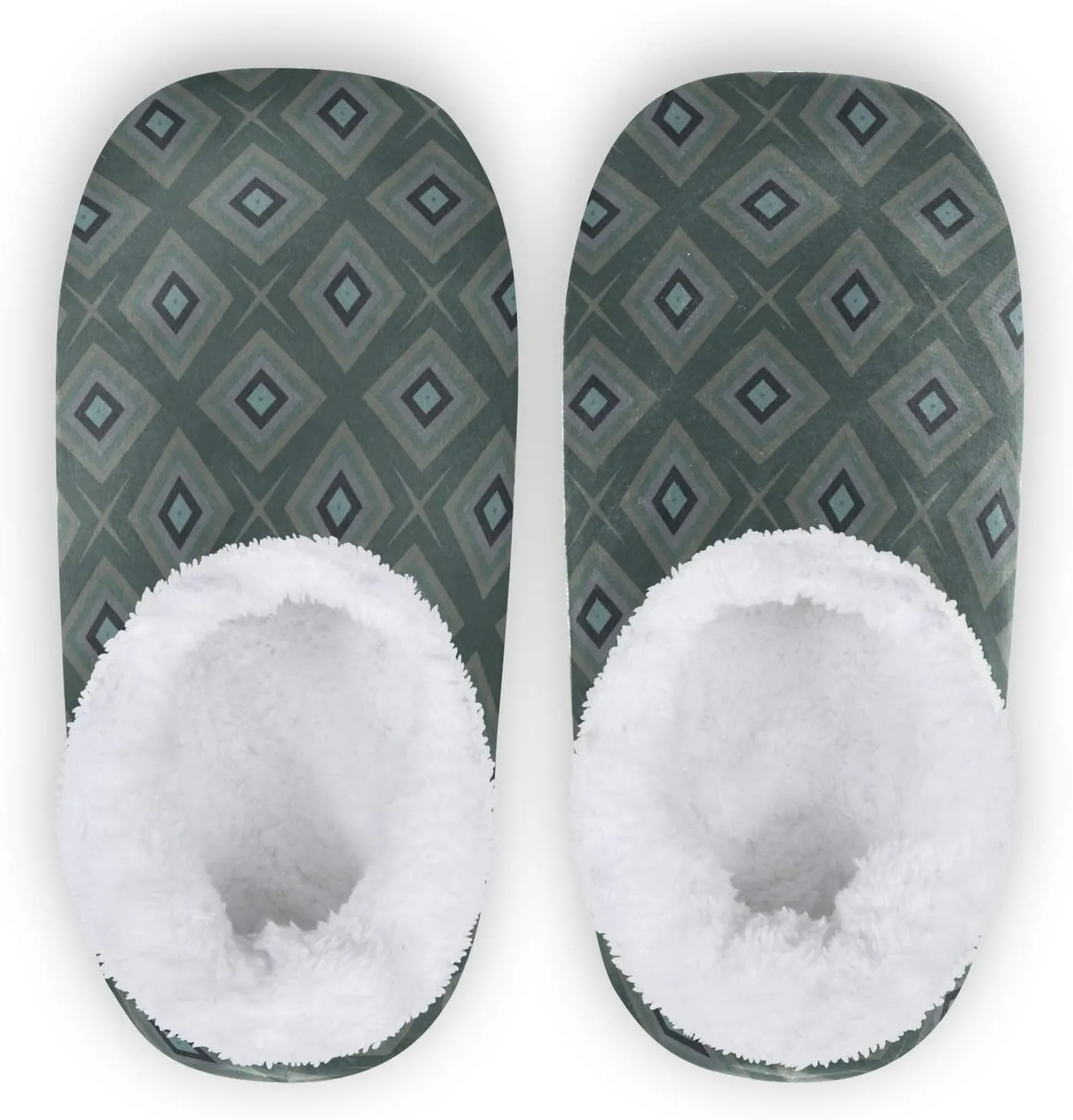 Winter House Slippers for Women/Men with Red Flower Background Element Cozy Fleece Slippers
