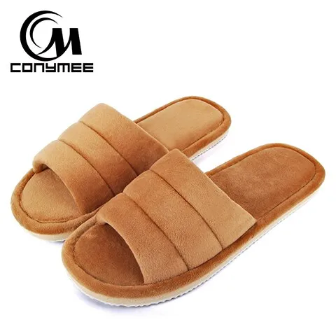 Winter Men Home Indoor Slippers Flip Flops Soft Plush Warm Casual House Shoes Sandals Male Anti Skid Furry Bedroom Slippers Shoe