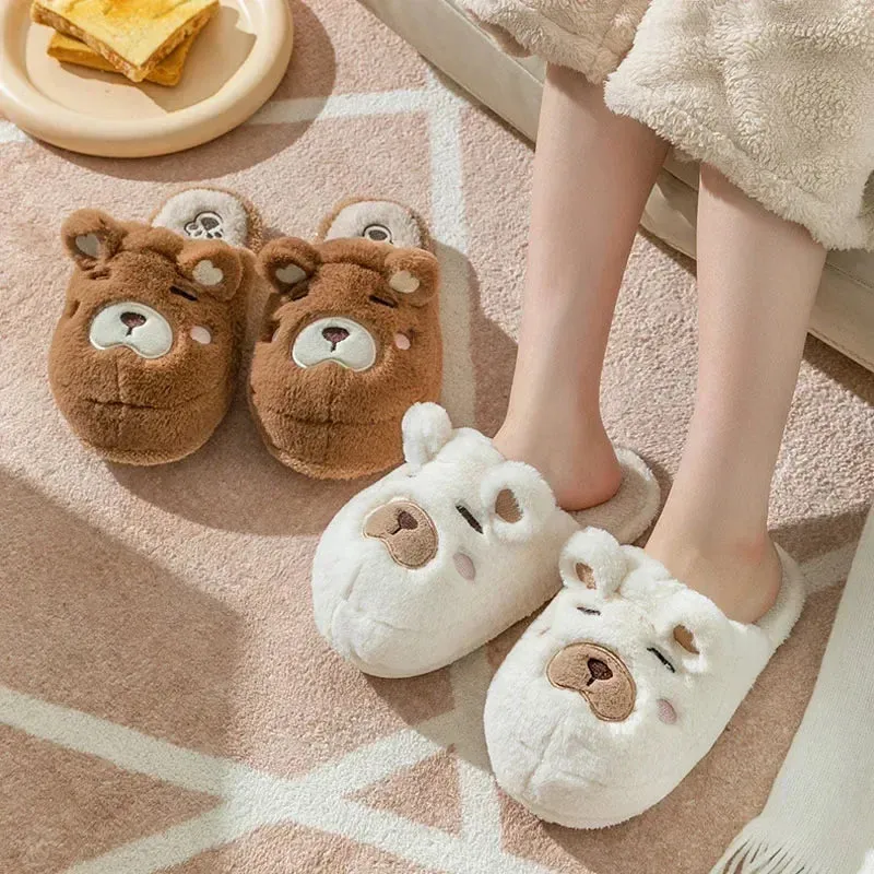 Winter Warm Plush Cotton Indoor Funny Fuzzy Floor House Slipper