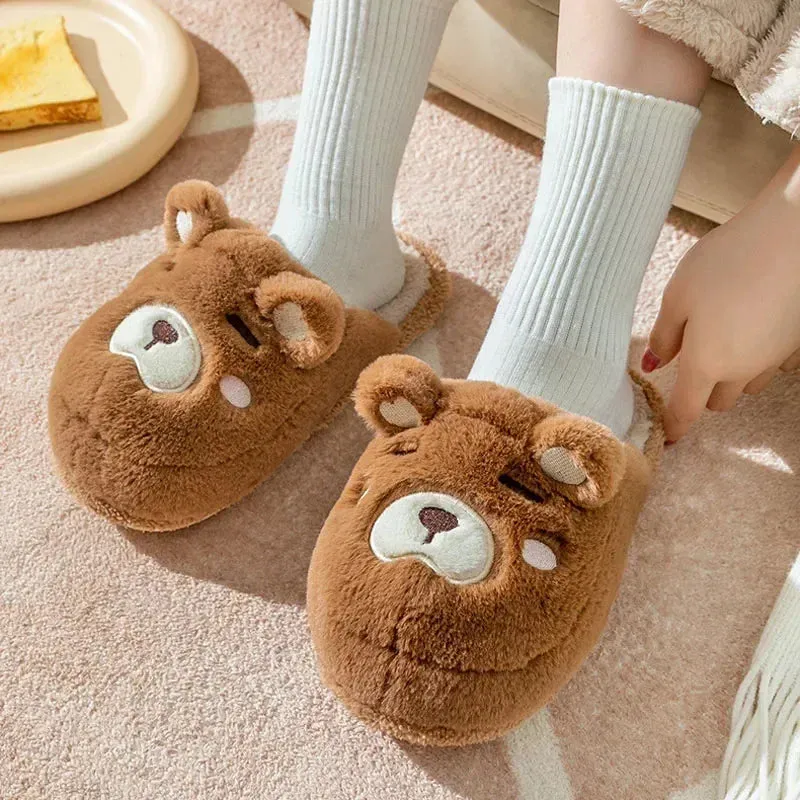 Winter Warm Plush Cotton Indoor Funny Fuzzy Floor House Slipper