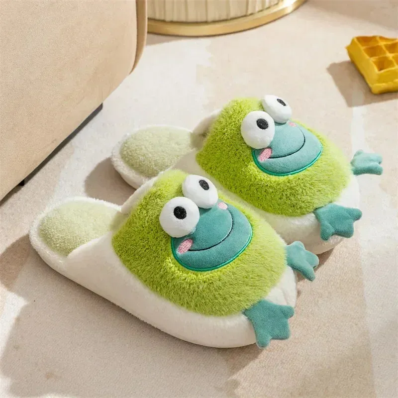 Winter Warm Plush Cotton Indoor Funny Fuzzy Floor House Slipper