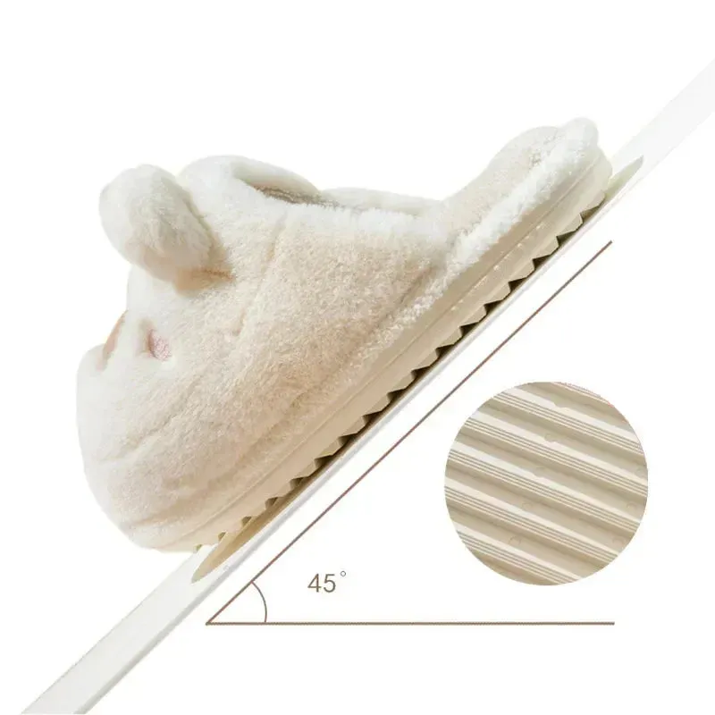 Winter Warm Plush Cotton Indoor Funny Fuzzy Floor House Slipper