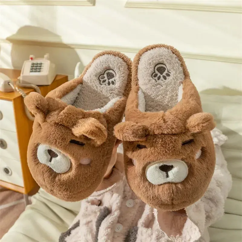 Winter Warm Plush Cotton Indoor Funny Fuzzy Floor House Slipper