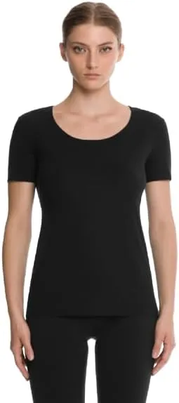 Wolford Jersey Top Short Sleeves for Women Elegant Round Neck T-Shirt with Flat Bonded Seams and Minimalist Design