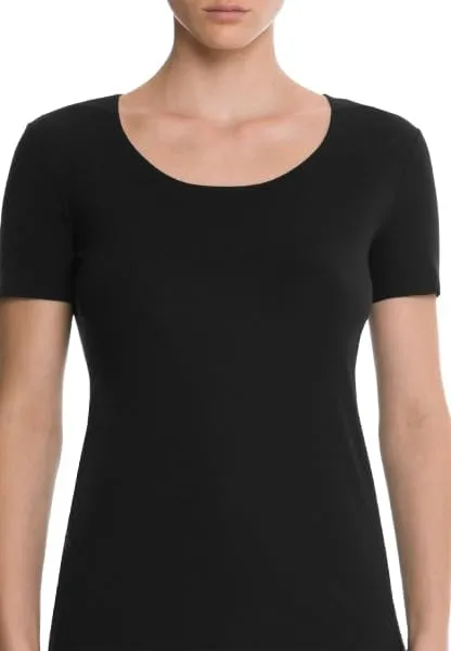 Wolford Jersey Top Short Sleeves for Women Elegant Round Neck T-Shirt with Flat Bonded Seams and Minimalist Design