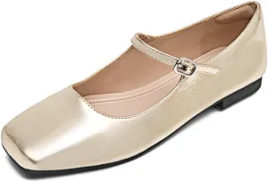 Women Mary Jane Shoes,Slip On Ankle Strap Dress Flat Shoes