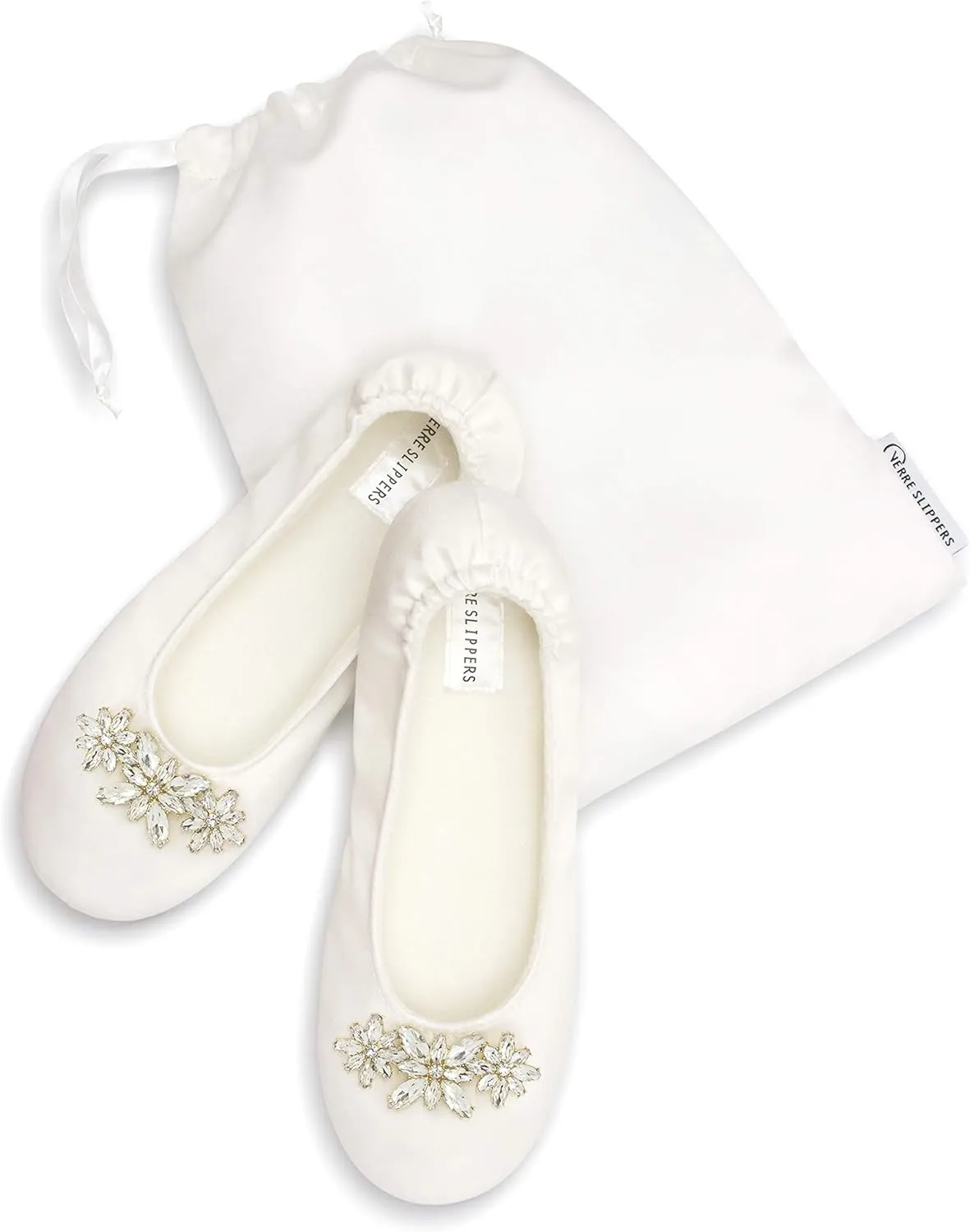 Women's Bridal Satin Slippers Comfortable Dancing Shoes for Bride