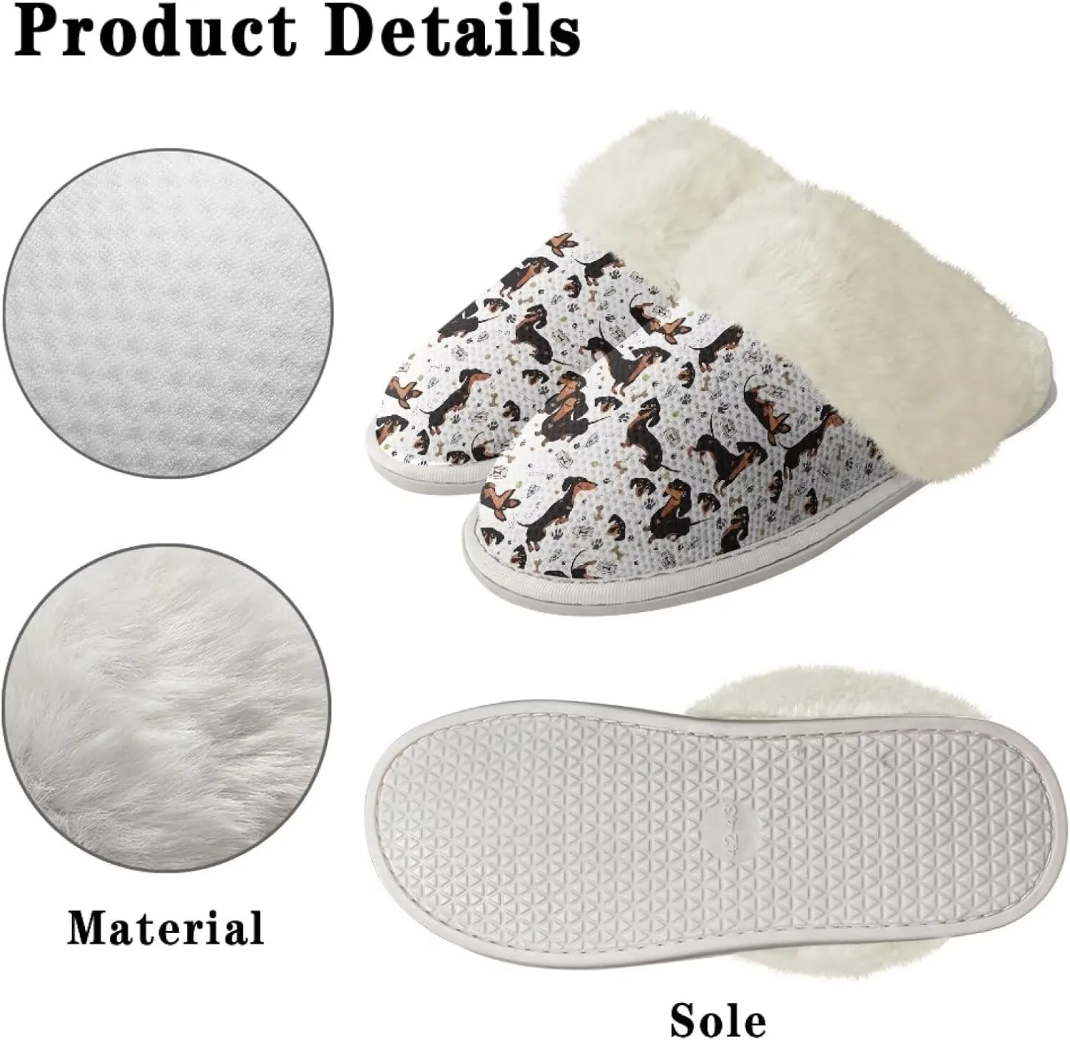 Women's Fuzzy Memory Foam Slippers Fully Fur Lined bedroom House Slippers Closed Toe Plush Warm Slip-on Indoor Shoes
