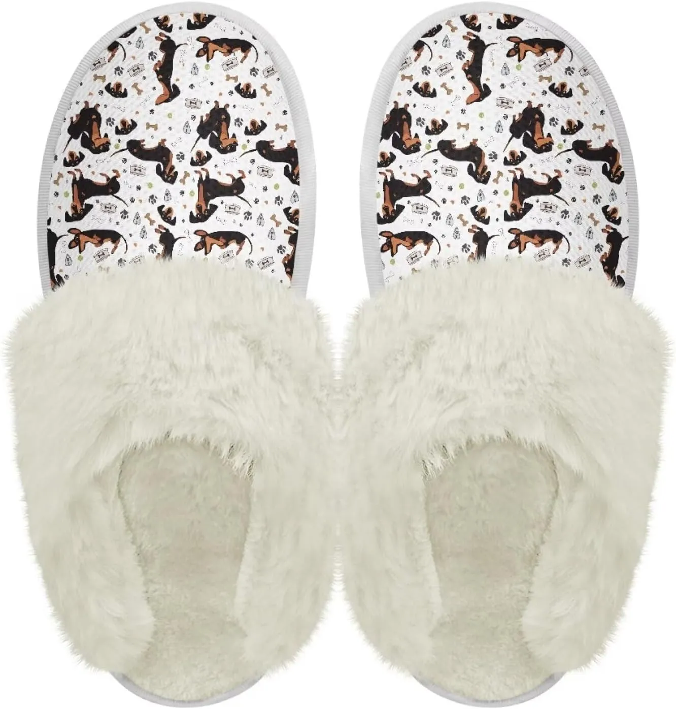 Women's Fuzzy Memory Foam Slippers Fully Fur Lined bedroom House Slippers Closed Toe Plush Warm Slip-on Indoor Shoes