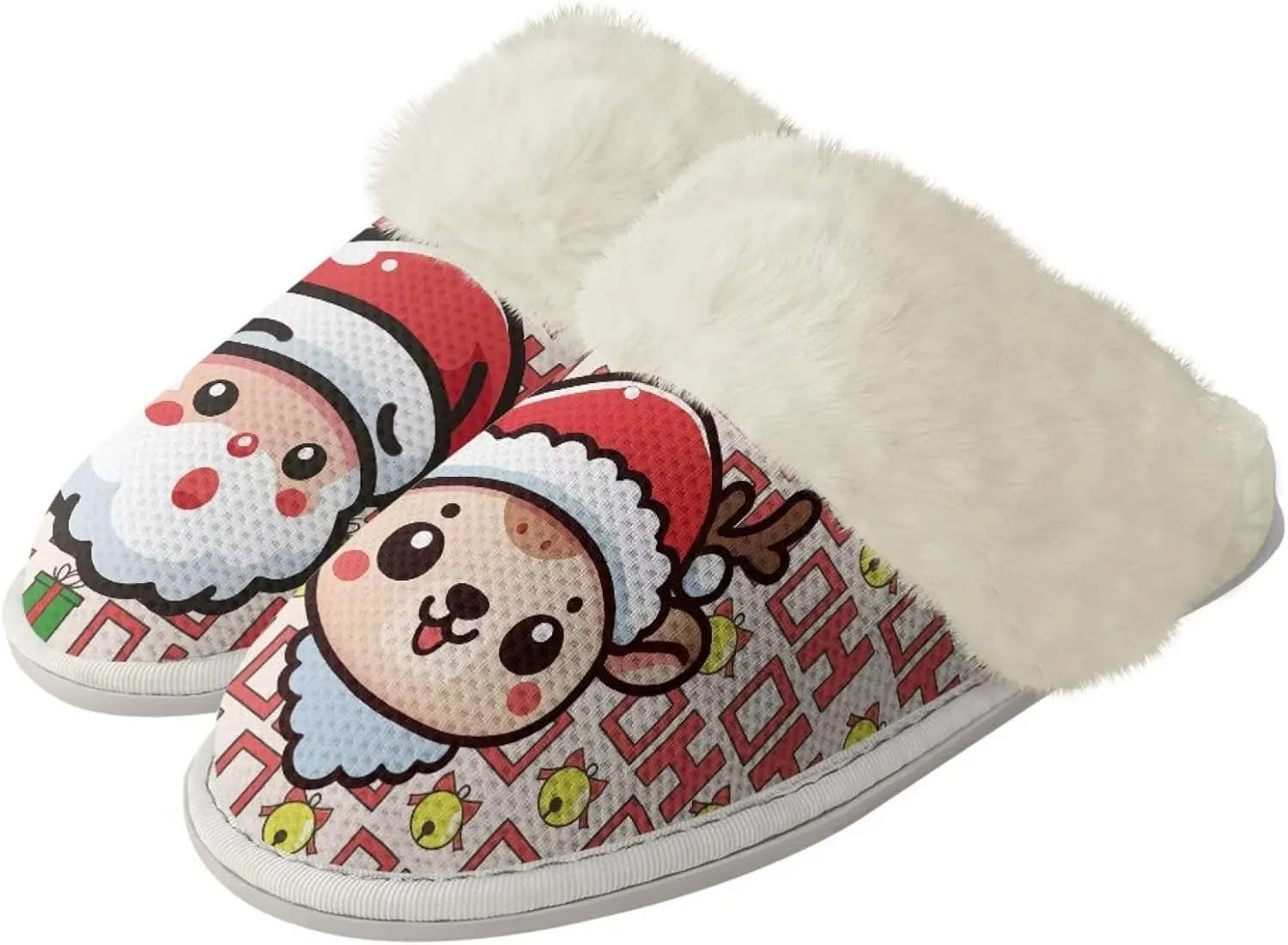 Women's Fuzzy Slippers Cozy Soft Indoor House Shoes with Anti-Skid Sole, Memory Foam Slippers Mens Slip On Shoes