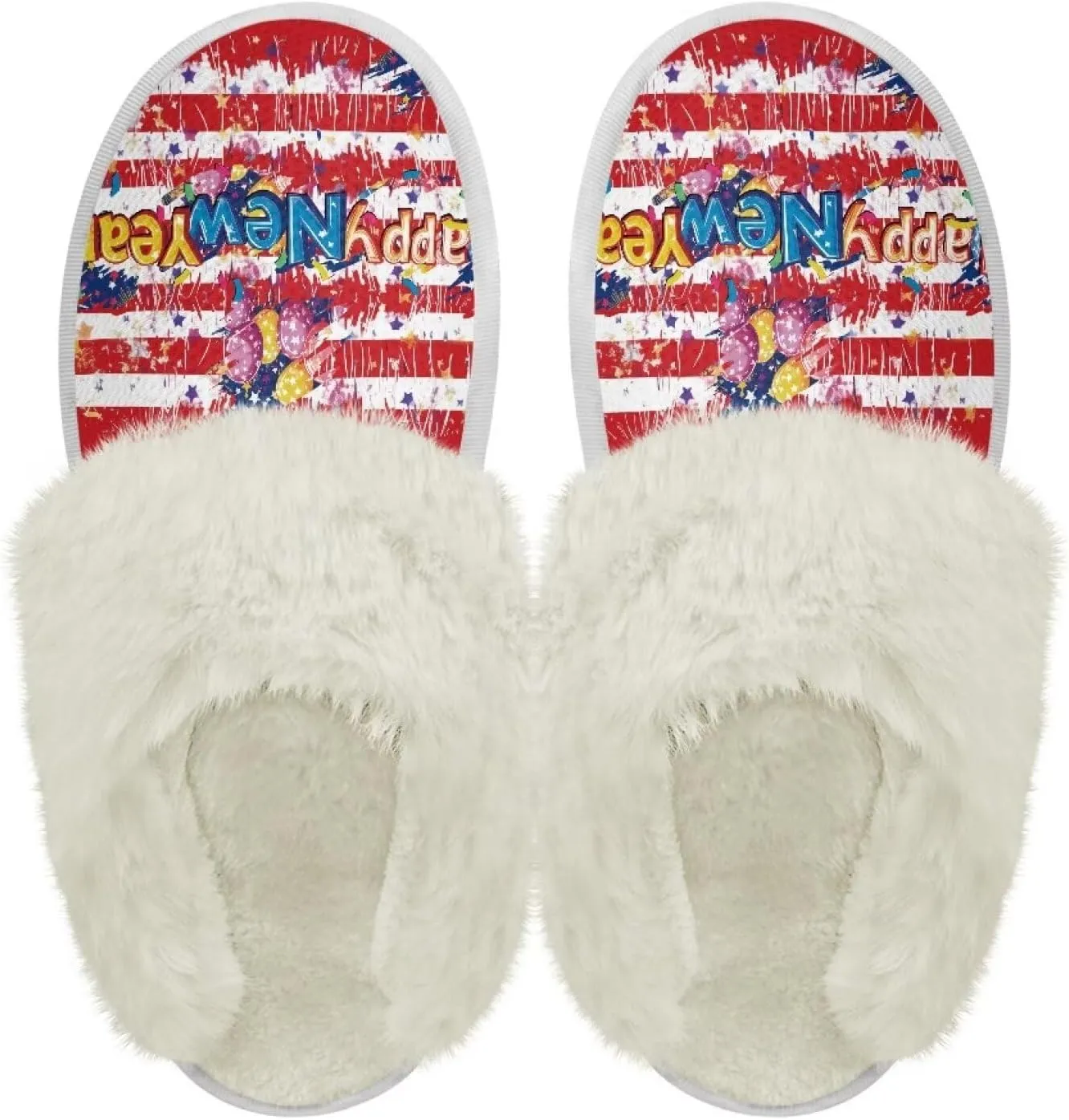 Women's Fuzzy Slippers Fluffy Winter Warm House Shoes Comfort Non Slip Soft Plush Slippers Indoor and Outdoor US 5-10