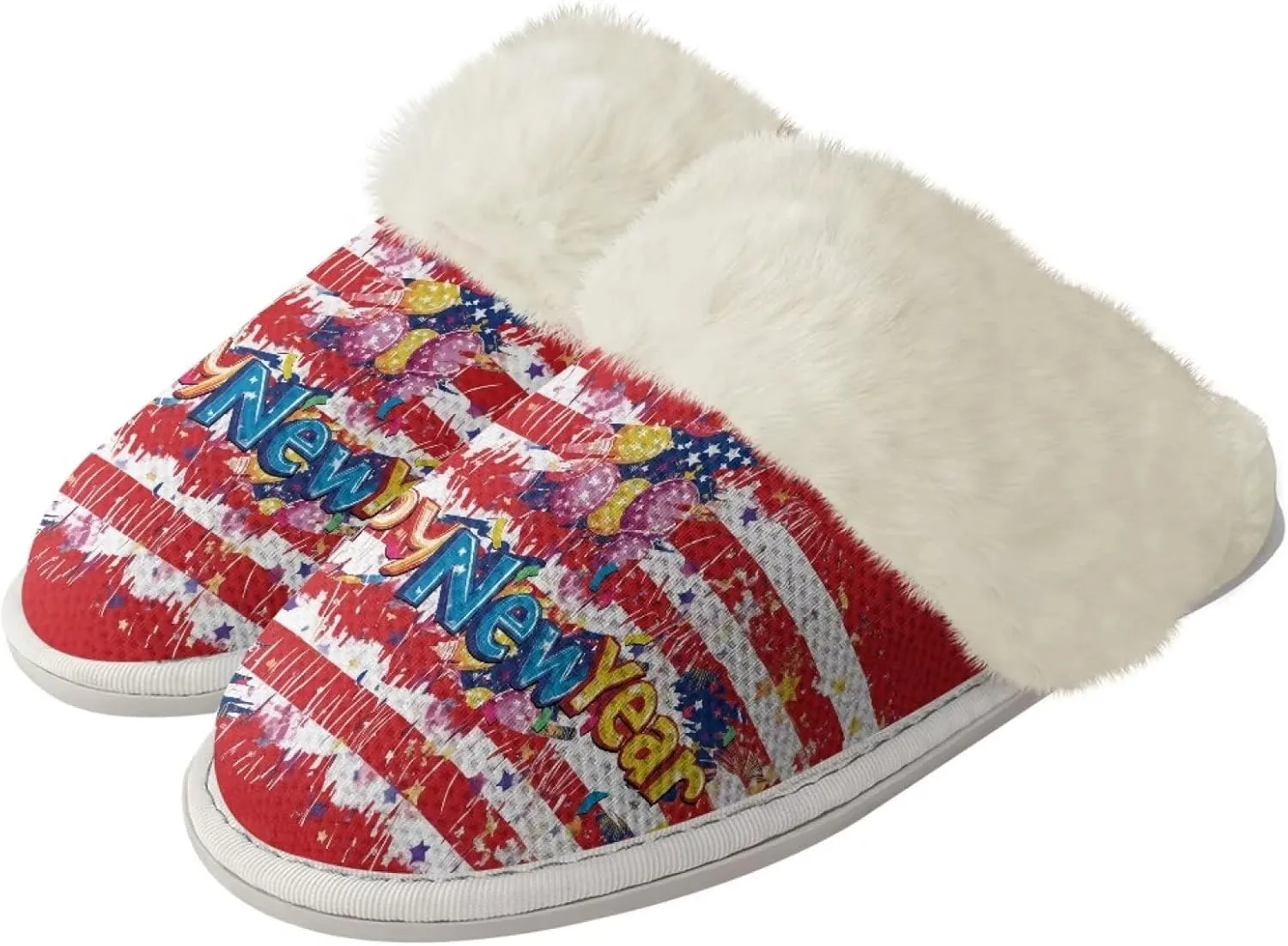 Women's Fuzzy Slippers Fluffy Winter Warm House Shoes Comfort Non Slip Soft Plush Slippers Indoor and Outdoor US 5-10