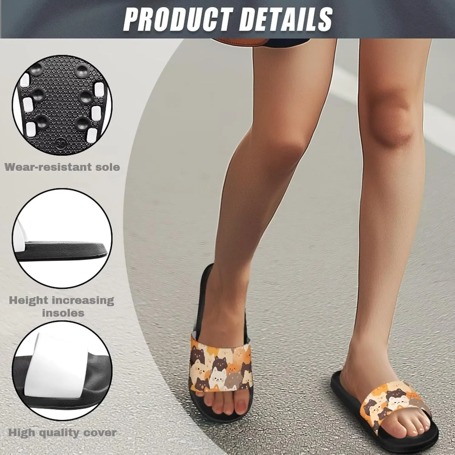 Womens Indoor Bathroom Quick-dry Shower Slides Non-Slip Outdoor Fashion Painted Summer Beach Sandal SizeUS 5-12.5