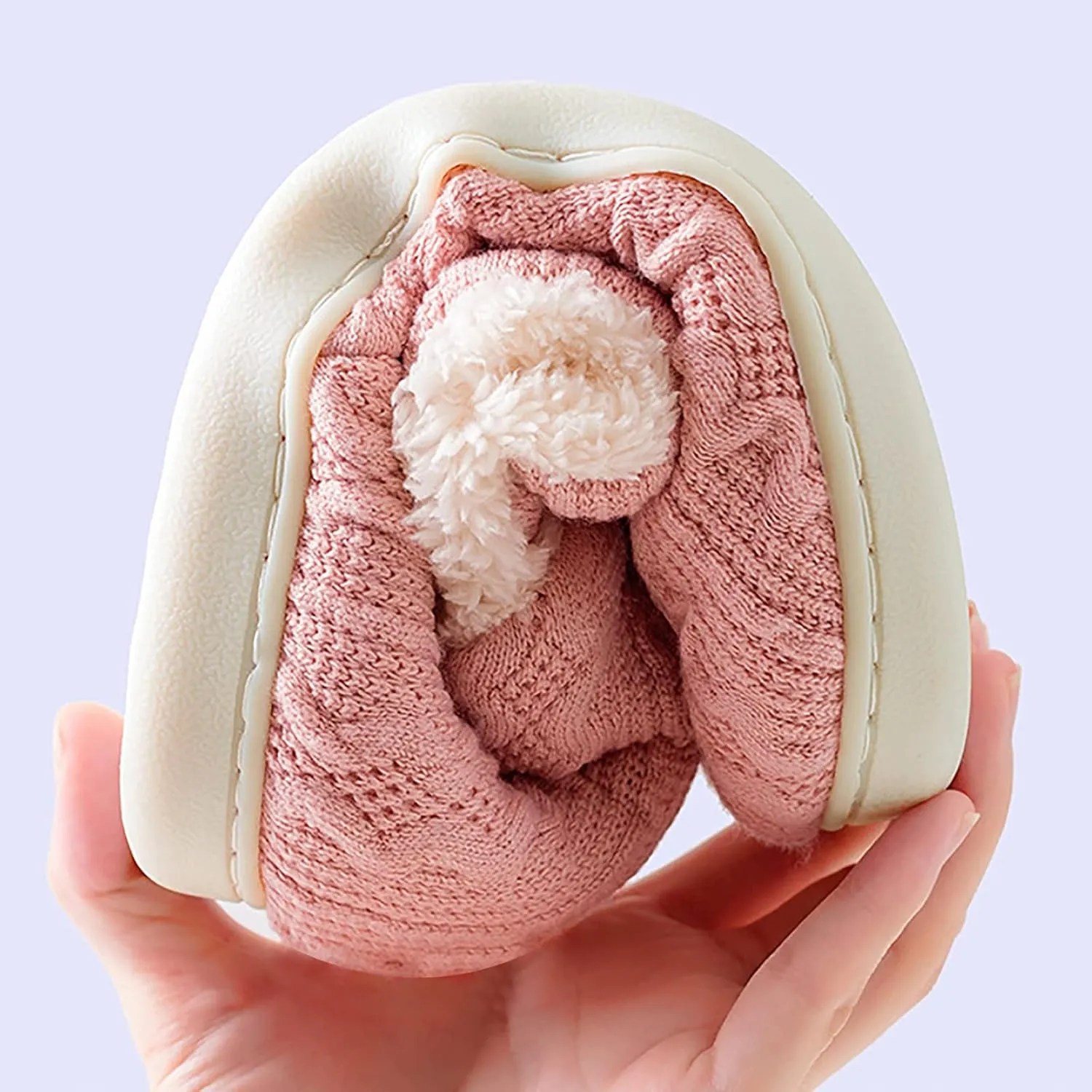 Women's Men's Warm Winter Bootie Slipper Plush Furry Cozy Lined House Shoes Knit Memory Foam Slippers Indoor Outdoor Anti-Skid Rubber Sole