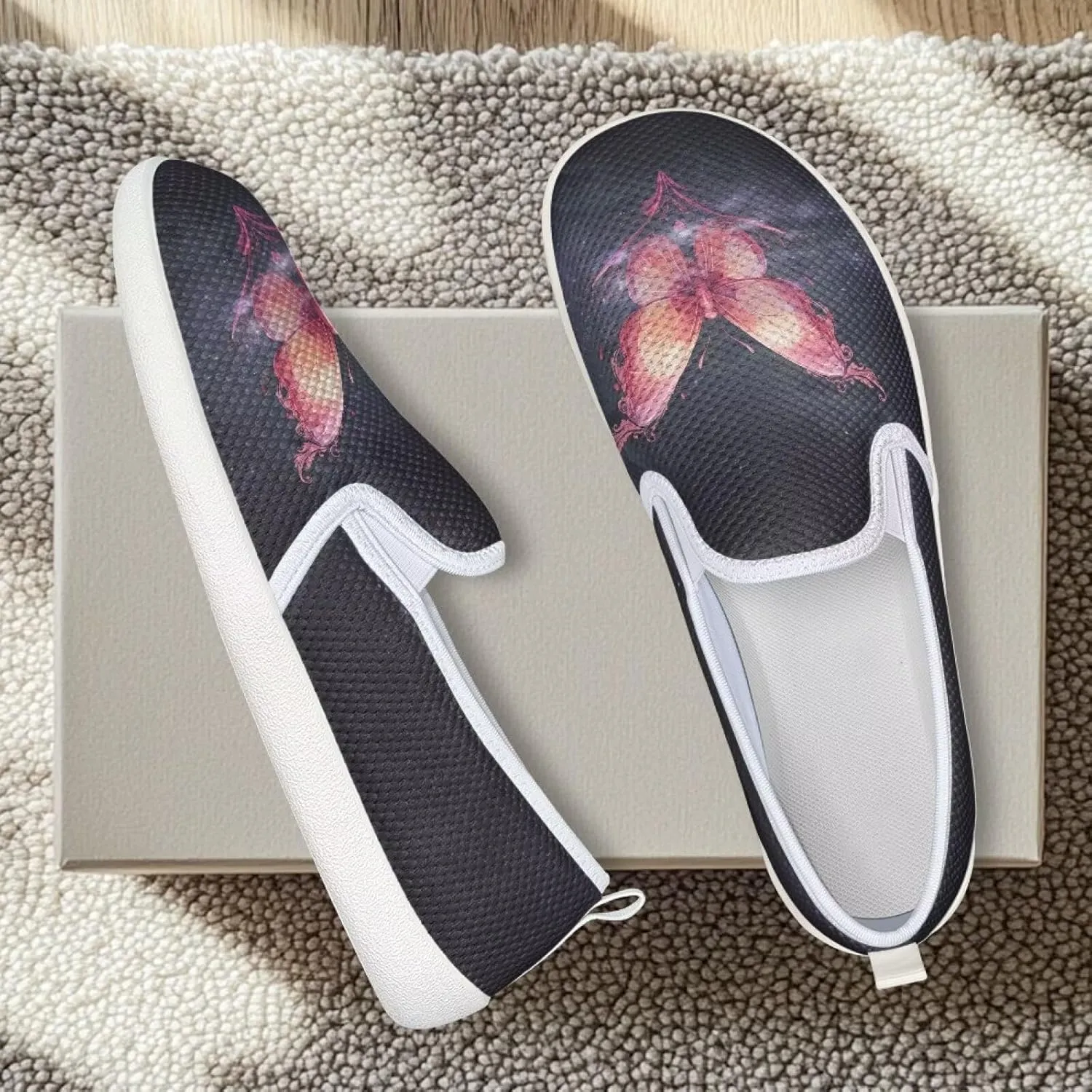 Women's Mesh Flats Shoes Slip On Casual Loafers Comfort Lightweight Travel Walking Shoes Non Slip Driving Shoes US 6-11