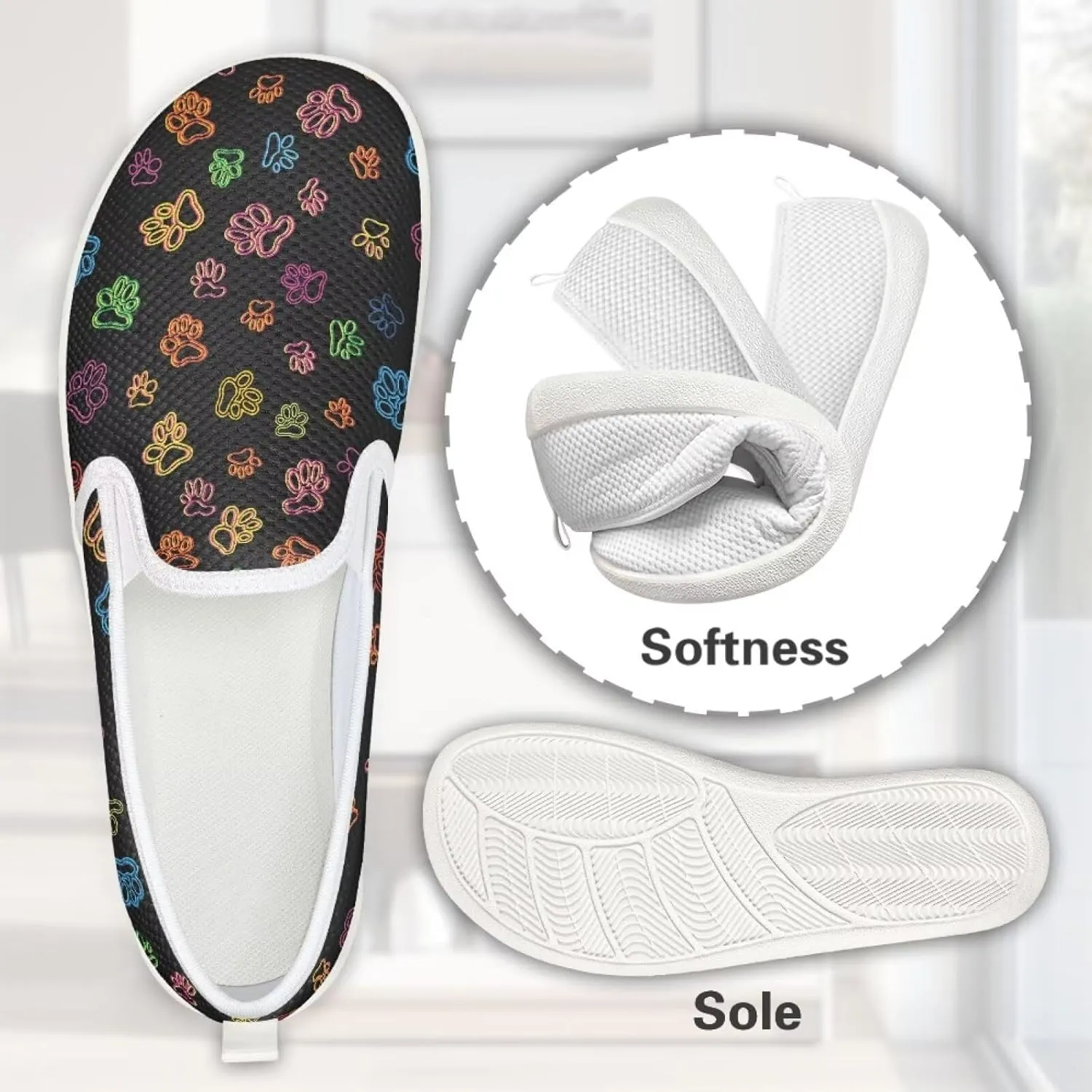 Women's Mesh Flats Shoes Slip On Casual Loafers Comfort Lightweight Travel Walking Shoes Non Slip Driving Shoes US 6-11