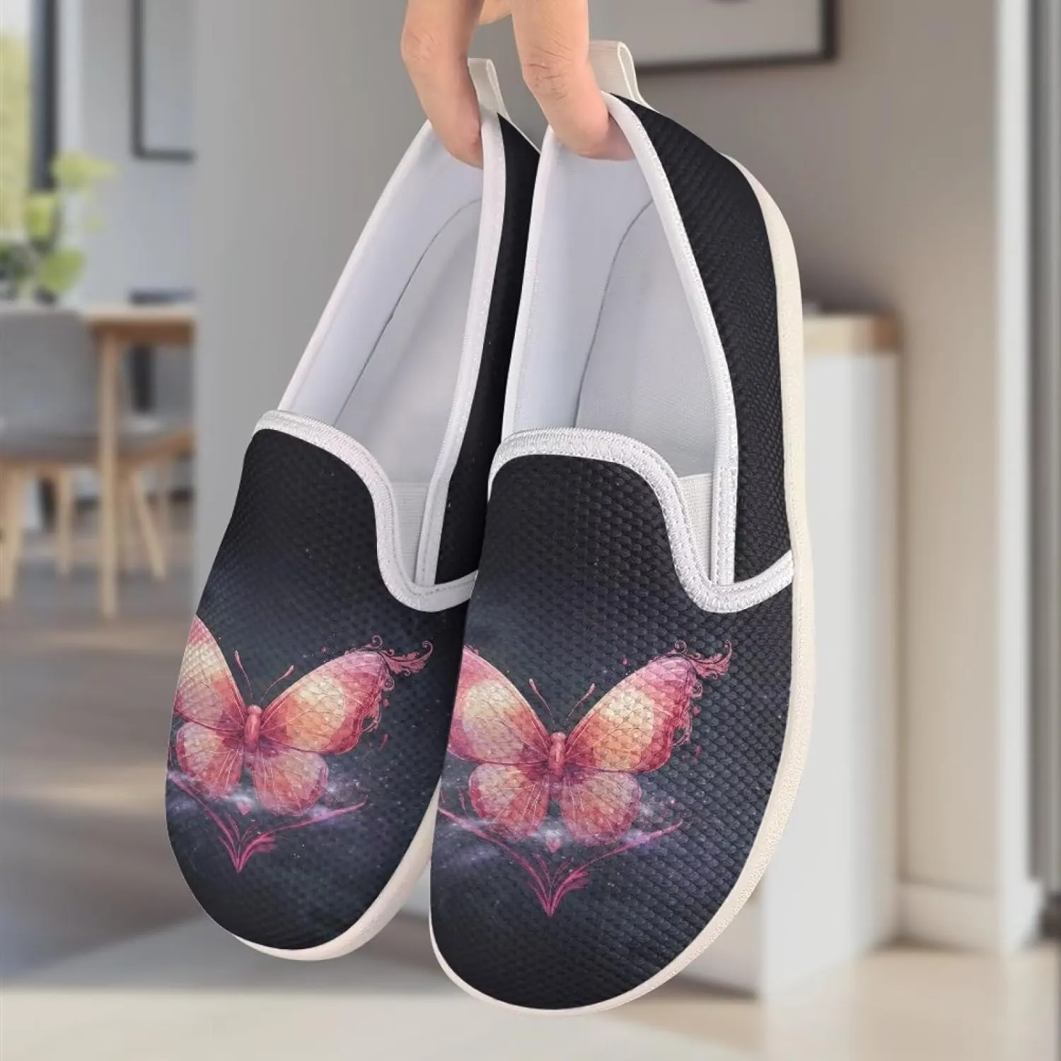 Women's Mesh Flats Shoes Slip On Casual Loafers Comfort Lightweight Travel Walking Shoes Non Slip Driving Shoes US 6-11