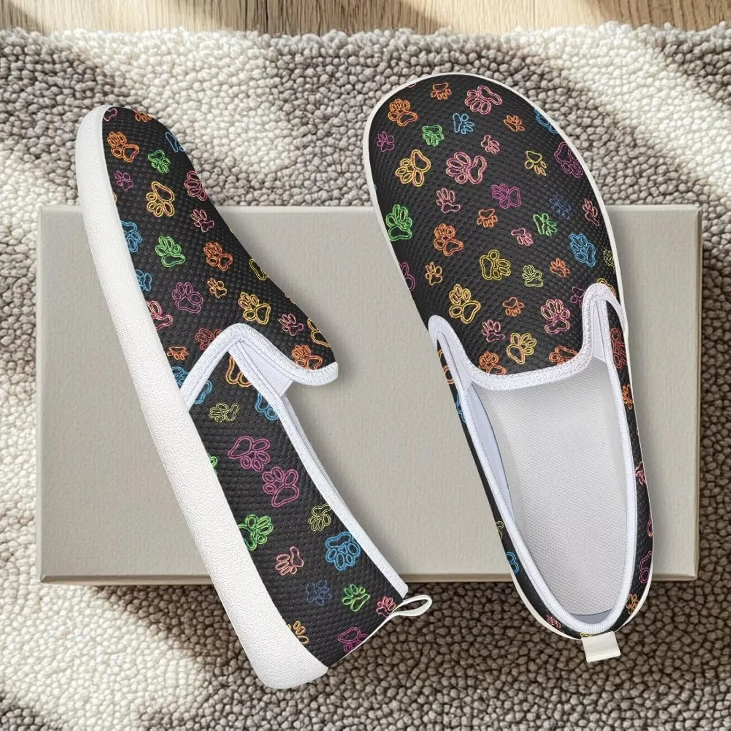 Women's Mesh Flats Shoes Slip On Casual Loafers Comfort Lightweight Travel Walking Shoes Non Slip Driving Shoes US 6-11