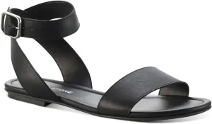 Womens Miiah Faux Leather Flat Sandals Black 9.5 Medium (B,M)