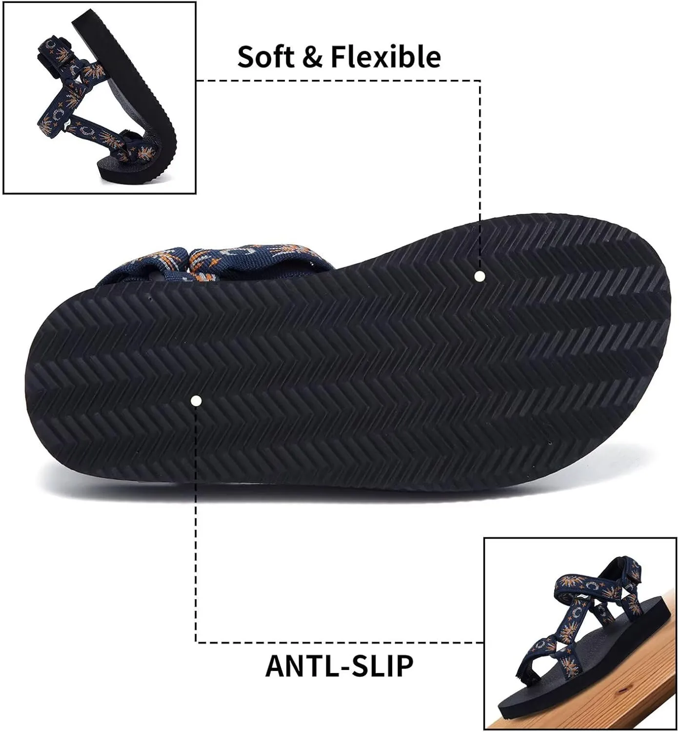 Women's Original Sport Sandals Hiking Sandals with Arch Support Yoga Mat Insole Light Weight Outdoor Water Shoes